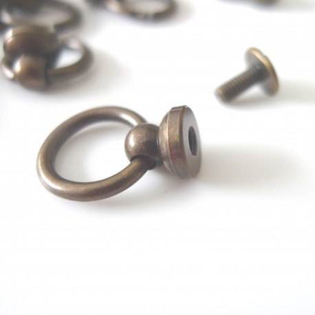 Bouton de col anneau bronze