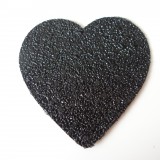 Coeur simili glitter noir