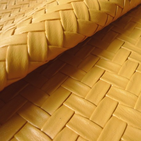 Simili cuir Bamboo jaune