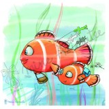 Coupon illustré Poissons Pilotes