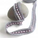 Galon jacquard plumette gris
