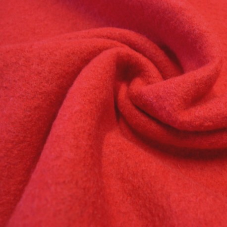 Luxe 100% Bouillie Laine Tissu Matériau Rouge