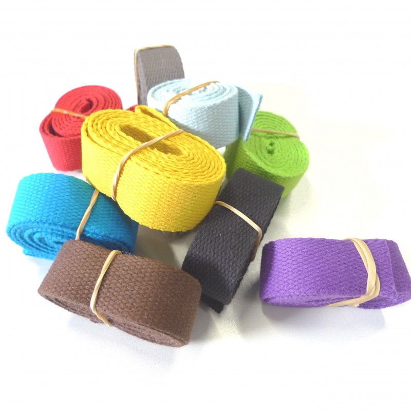 ceinture Sangles en coton de 25mm bracelet en toile avec bords arrondis renforcés sac