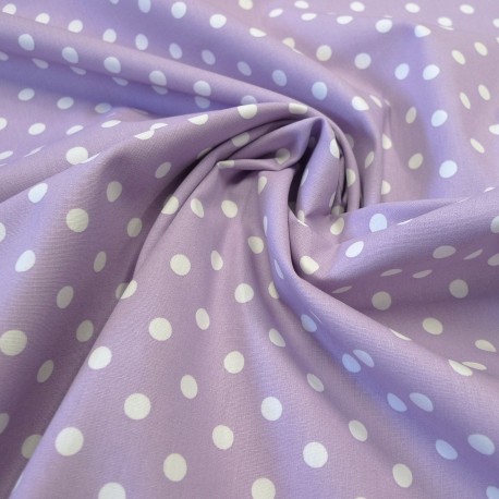 Tissu coton gros pois Parme