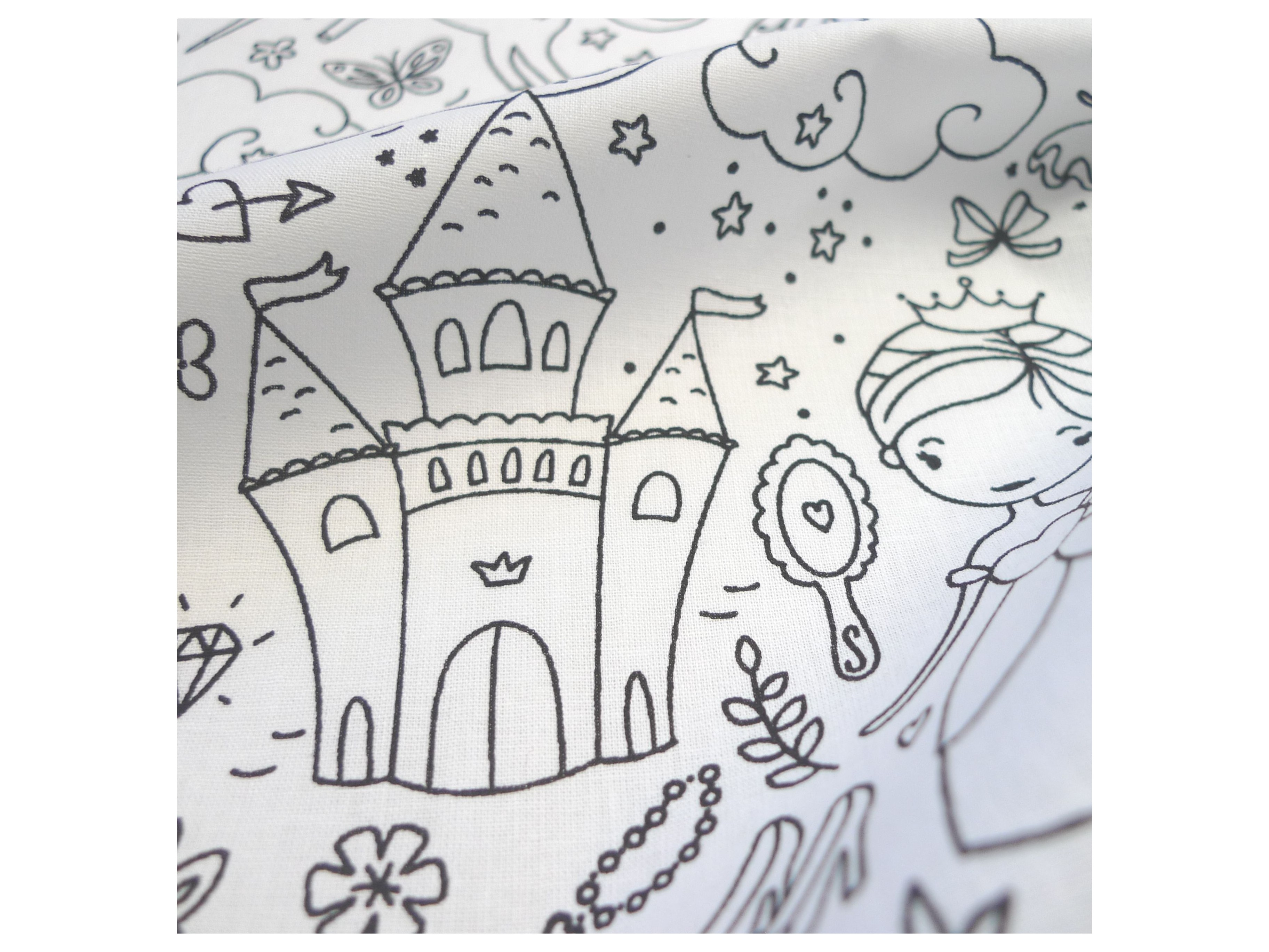 tissu a colorier conte de fees tissus coloriage petits poissons
