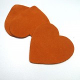 Coeur cuir orange brûlée