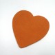 Coeur cuir orange brûlée