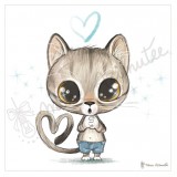 Coupon illustré chaton Kawai