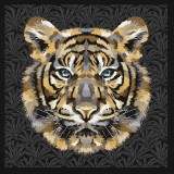 Carré jacquard Tigre noir