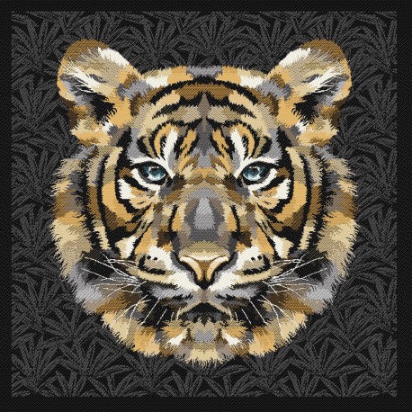 Carré jacquard Tigre noir