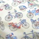 Tissu Bicyclettes Bleu Blanc Rouge