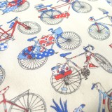 Tissu Bicyclettes Bleu Blanc Rouge