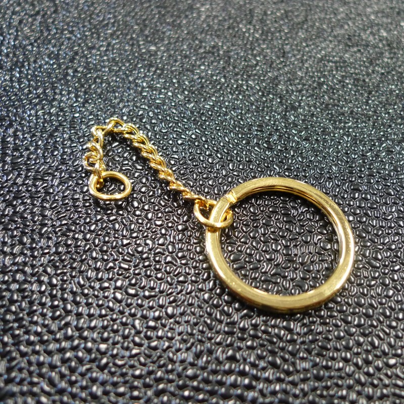 Original porte-clé double anneaux deux ors 750 massif fait main