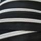 Zip grosse spirale noir et argent au 10 cm