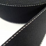 Sangle noire piquée blanc