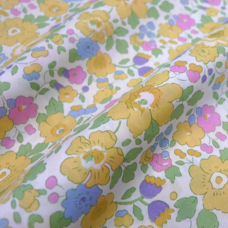 Tissu Liberty Fabrics Organics coton Betsy jaune