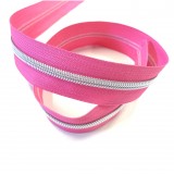 Zip grosse spirale fuchsia et argent au 10 cm