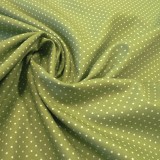 Tissu vert olive mini pois