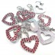 Charm strass coeur rouge