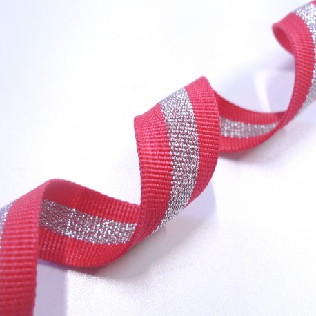 Sangle lurex framboise