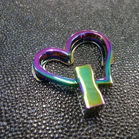 Fermoir Heart twist lock rainbow