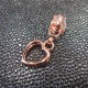 Curseur zip Coeur métal rose