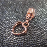 Curseur zip Coeur métal rose