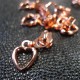 Curseur zip Coeur métal rose