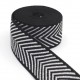 Sangle lurex argent chevron noir