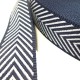 Sangle lurex argent chevrons marine