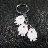 Breloque 3 petits chiens Samoyède blancs