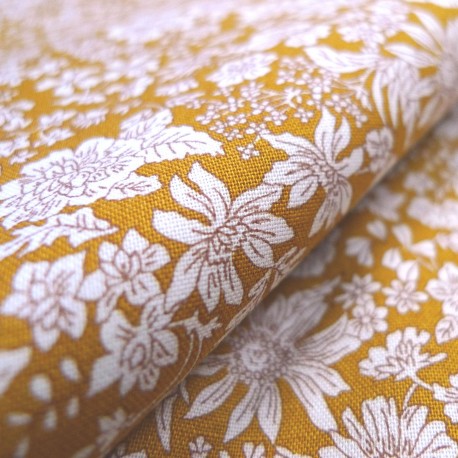 Tissu Liberty Fabrics@  Emily Belle moutarde