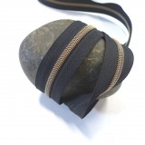 Zip grosse spirale bronze et noir au 10 cm