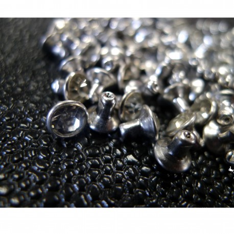 Lot de 100 rivets Strass argent