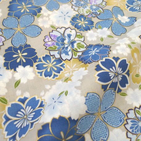 Toile Coton Yao bleue