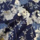 Toile Coton Japan Lion blue