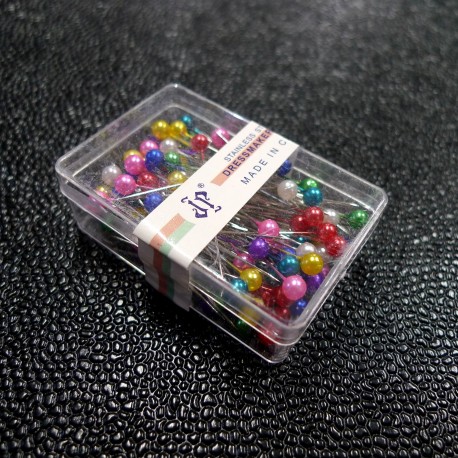 Epingles têtes perlées multicolore