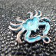 Breloque Charm Crabe antique bleu