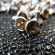 Lot de 100 rivets Strass or tige argent