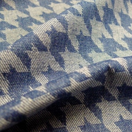 Tissu JEANS Pied de coq