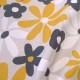 Toile enduite Hippie Flowers moutarde