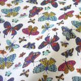 Coton envolée de papillons bordeaux