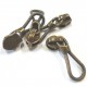 Curseur zip cordon bronze