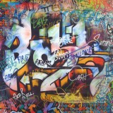 Carré velours graffiti wall