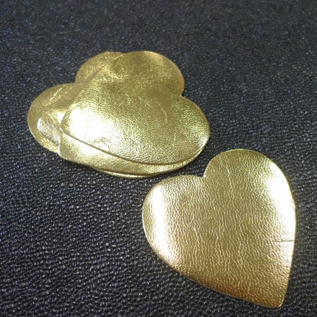 Coeur cuir or