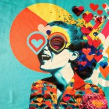 Carré velours Vintage in love