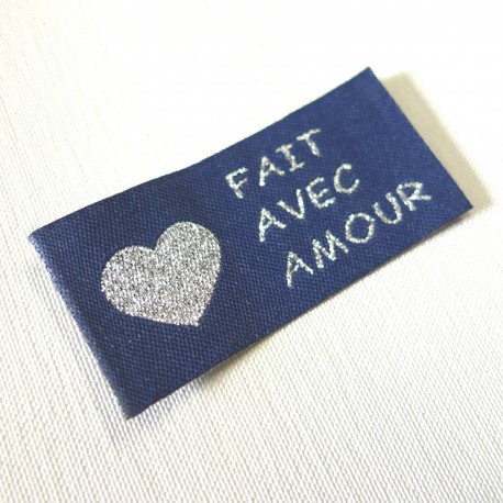 Etiquette "Fait avec amour" Marine