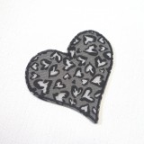 Ecusson Coeur léopard gris