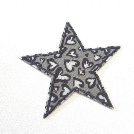 Ecusson Etoile léopard gris