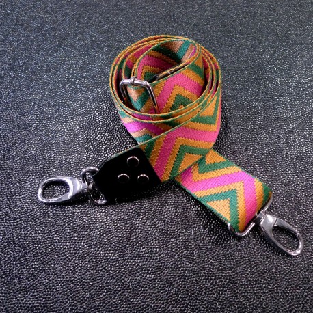 Bandoulière réglable jacquard Keseya fuchsia vert